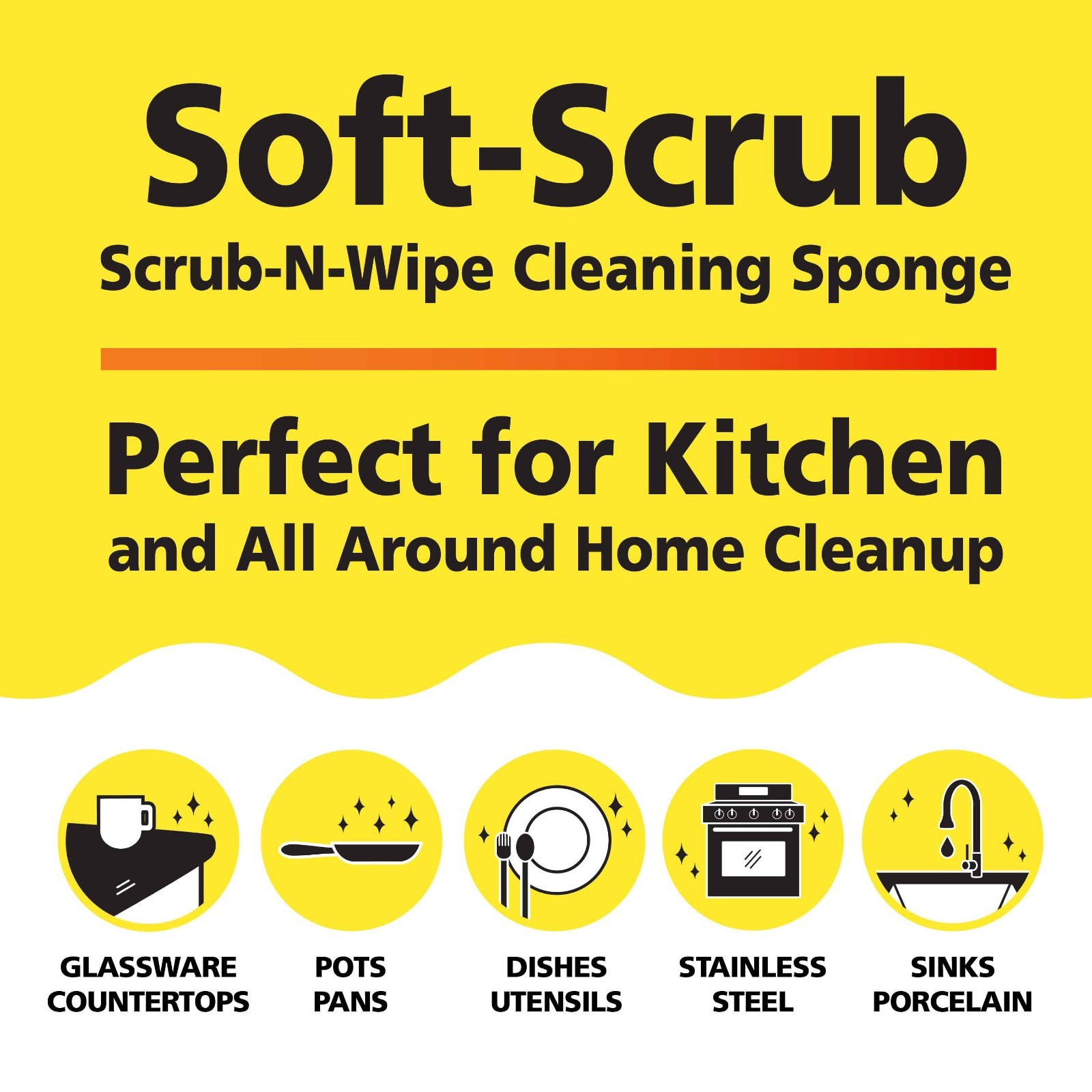 SALE!! Soft-Scrub by Tuff-Scrub Scrub-N-Wipe Cleaning Sponge Pads, Large 12PK
