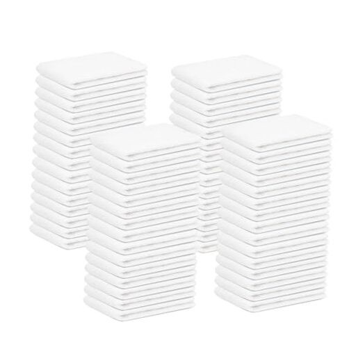 Terry Bar Mop Towels (Value Pack of 60) Size 14″x17″ (White) – Absorbent and