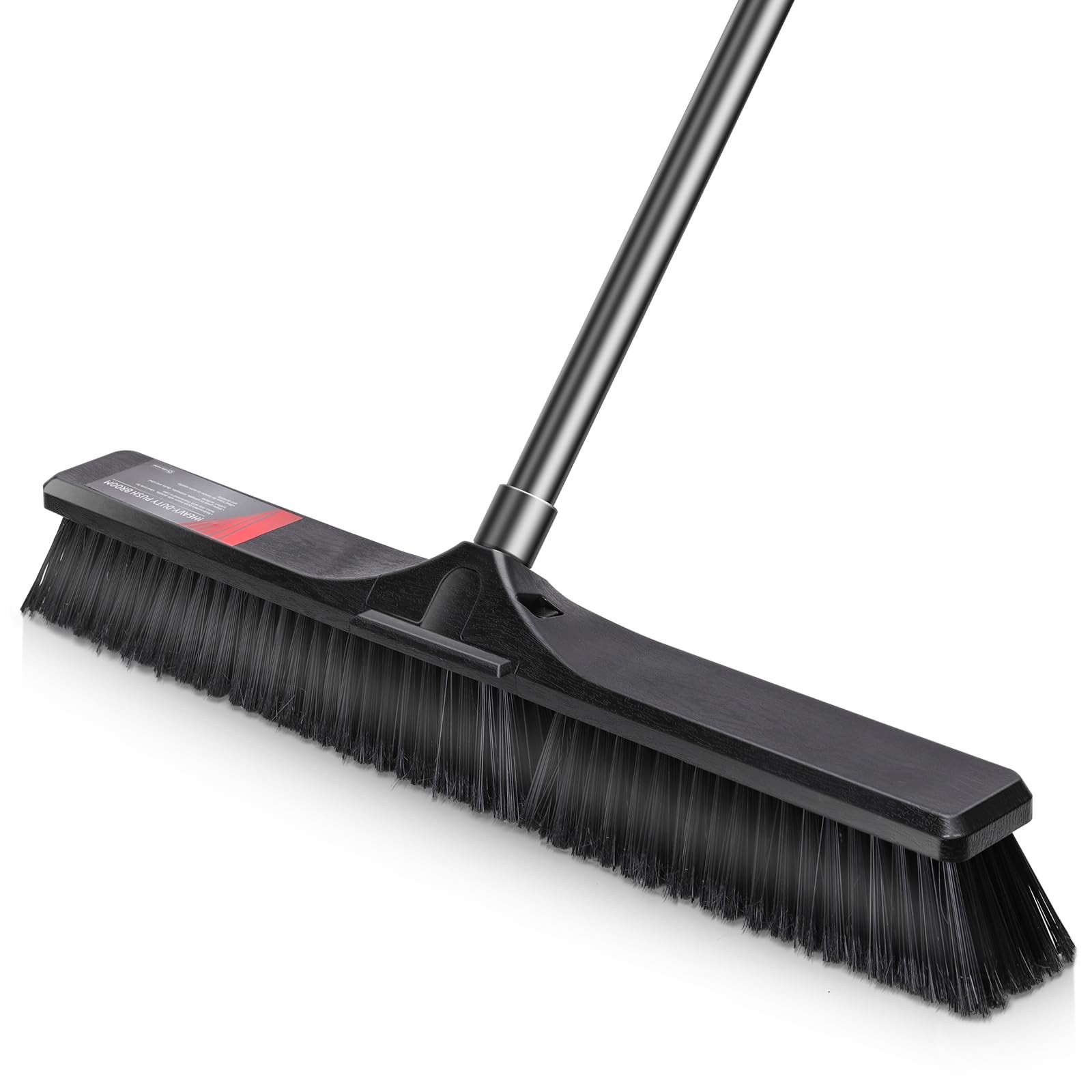 Push Broom Outdoor Heavy Duty,24″ Push Broom with Stiff Bristles,Heavy Duty G…