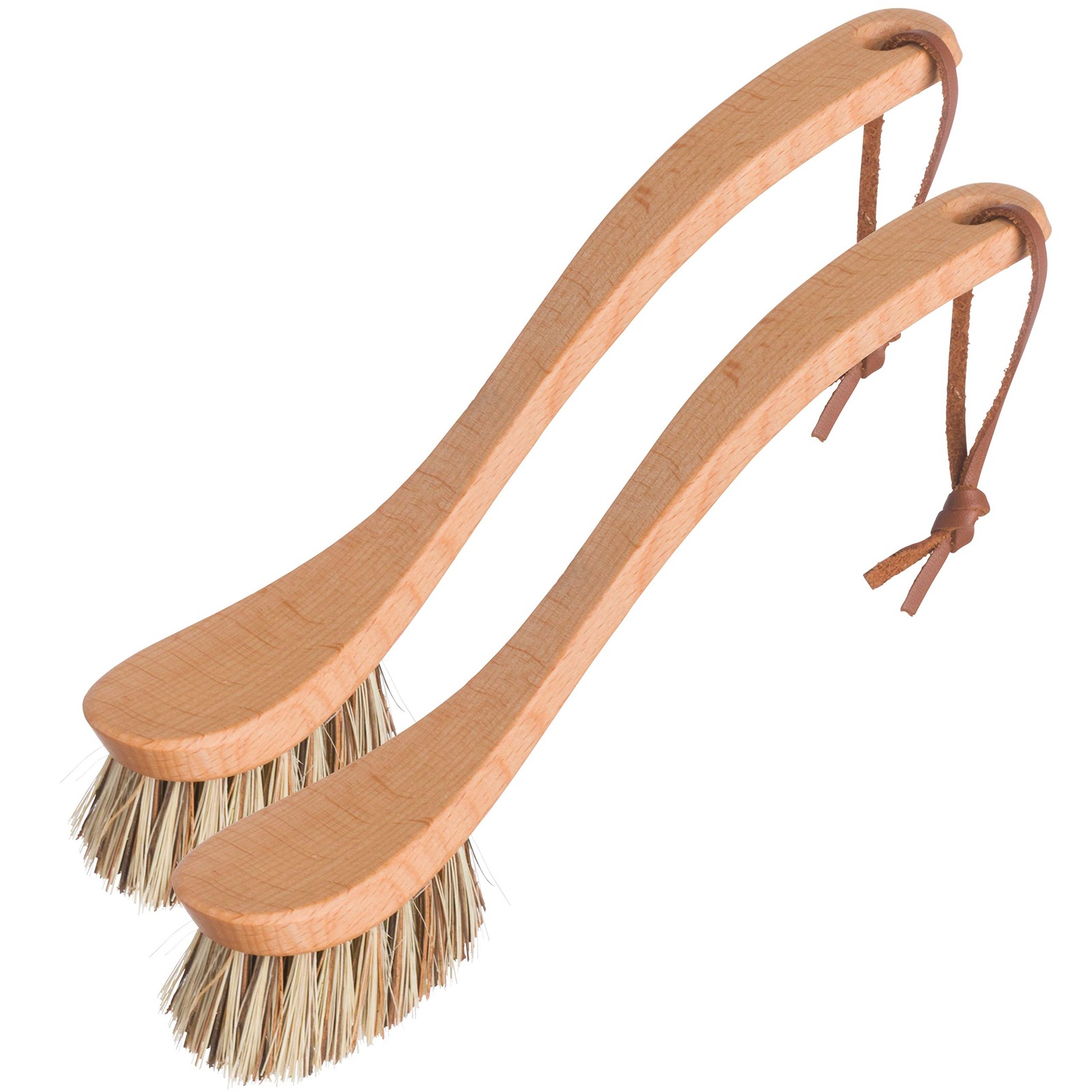 Set of 2, 9-1/4-Inches, Curved Dish Brush, Extra Strong Union Fiber, 2