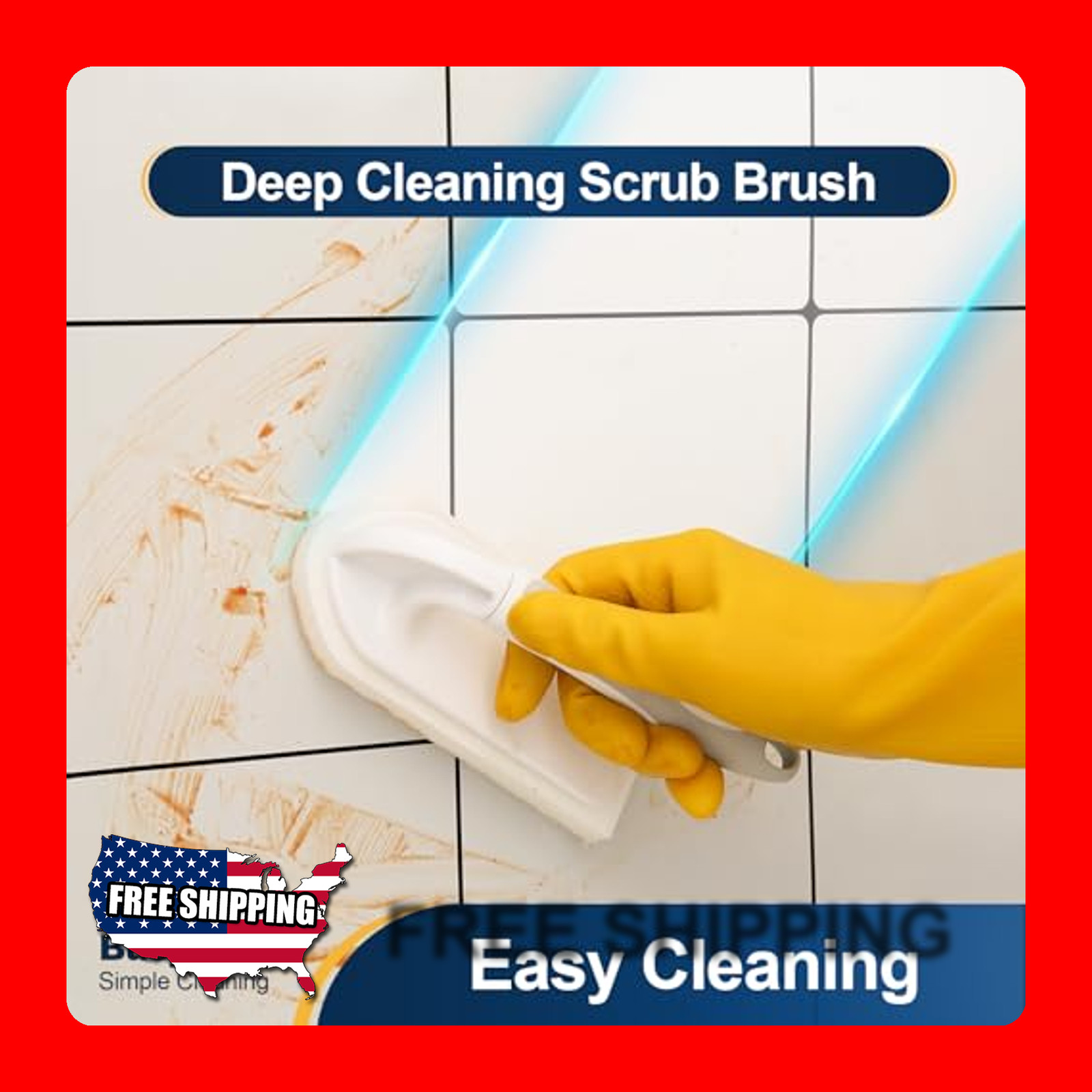 2 Pack Handheld Scrub Brushes with Hook-Shaped Pads for Heavy Duty Cleaning