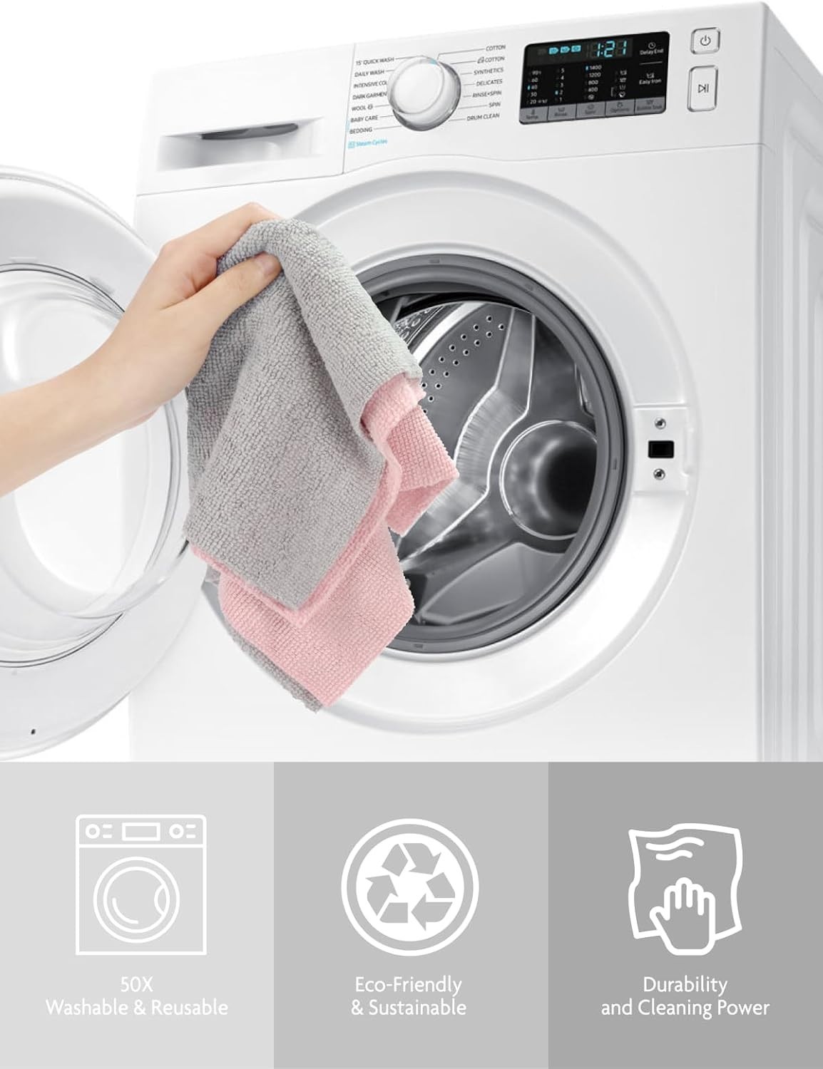 Ultra Absorbent Microfiber Towels – 150 Pack for Effortless Cleaning