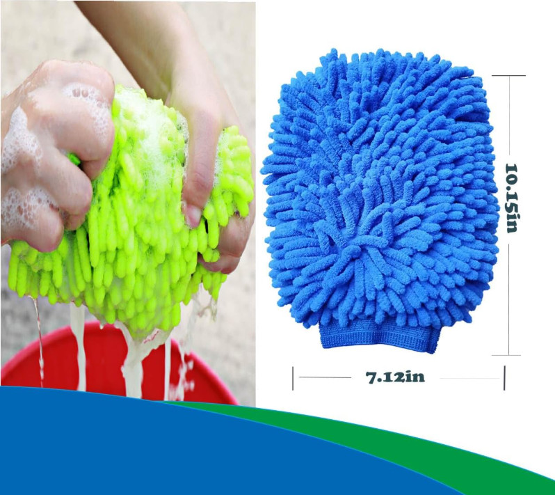 2 Pack Car Wash Mitt Microfiber Chenille Car Wash Mitt Scratch Free for Cars