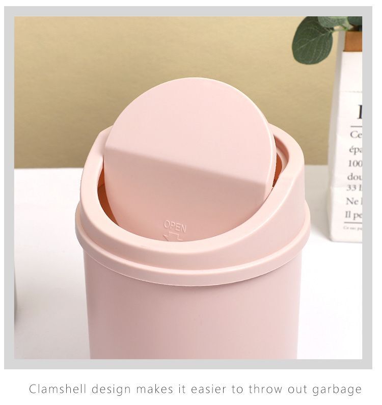 Modern Mini Dustbin Solid Color Desktop Plastic School Office Accessories Kawaii