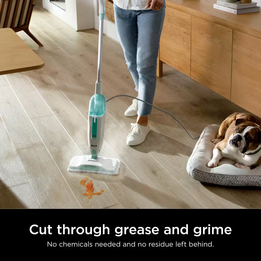 Corded Steam Mop for Hard Floor Surfaces, Tile, Stone, Laminate in Blue with XL
