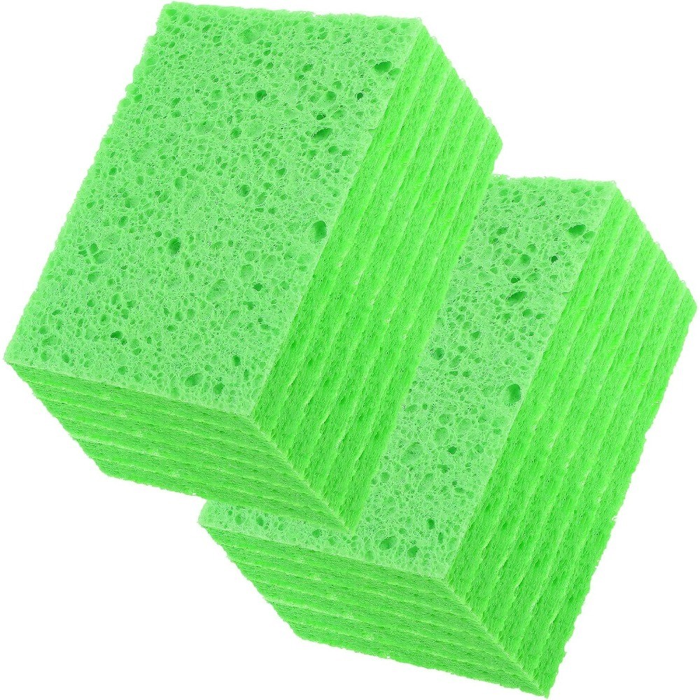 Pop up Sponges 12 Pack Green Cellulose Sponges for Kitchen Cleaning Dish Washing