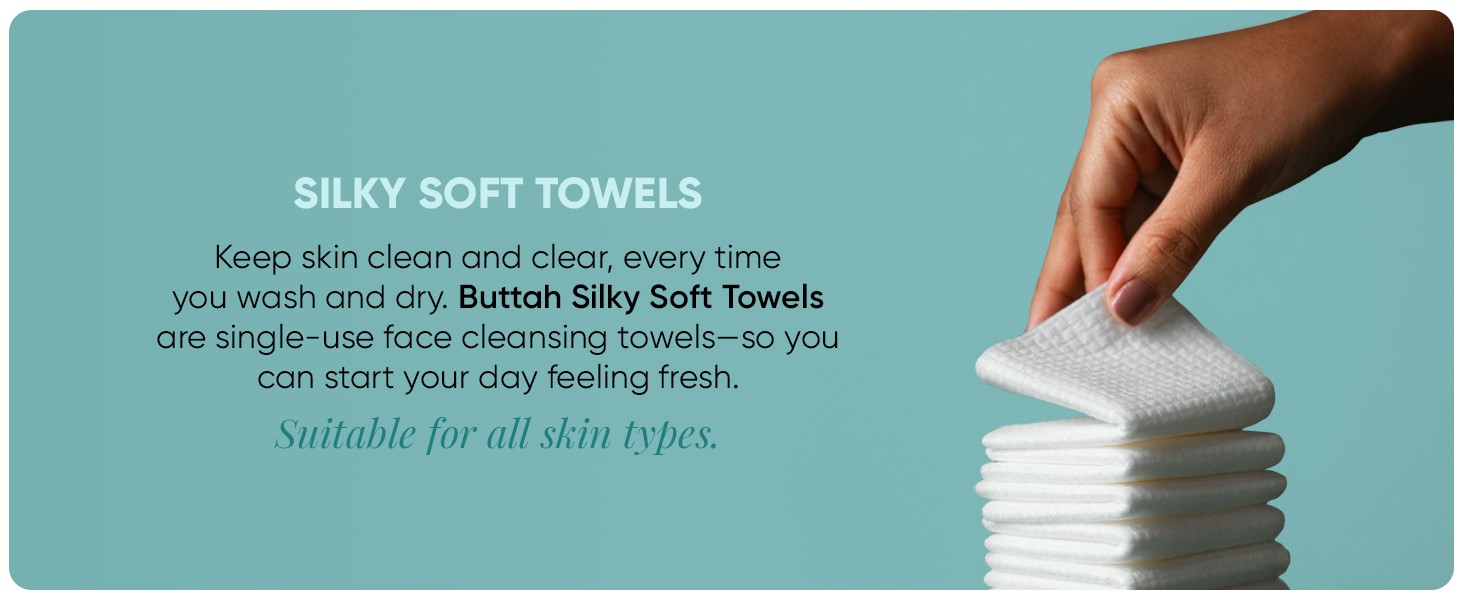 Buttah Skin Disposable Face Towels, 50 Count – Extra Thick, Soft, Large Towels