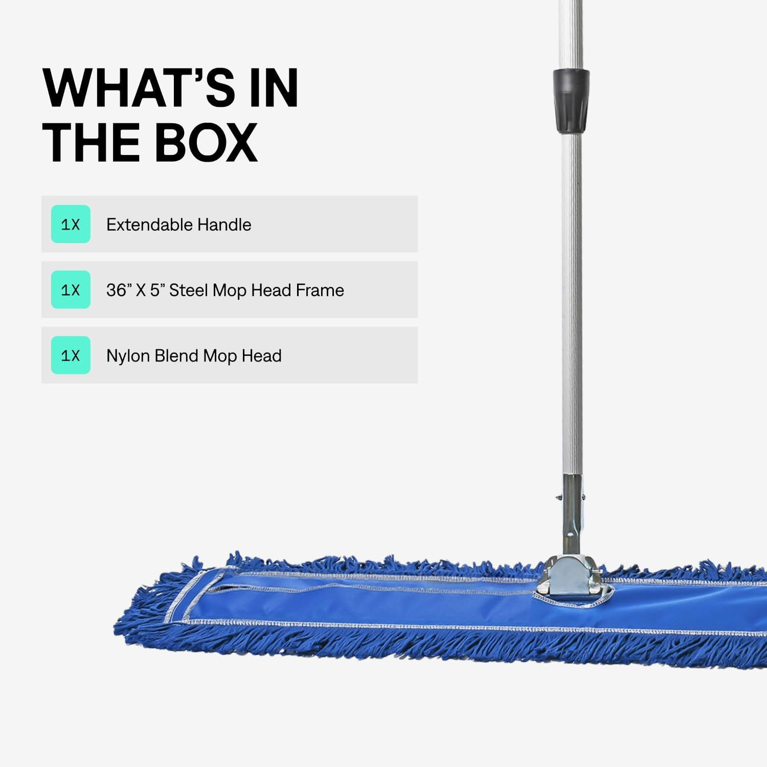36 Inch Blue Commercial Dust Mop & Floor Sweeper with Extendable Handle – Mop fo