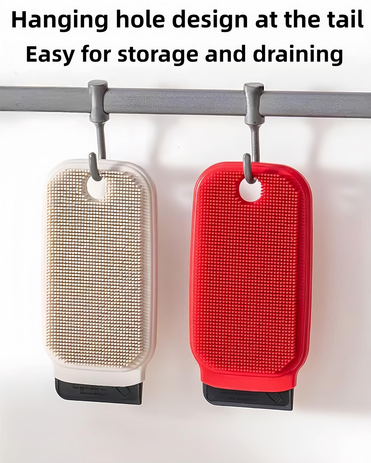 Potato Scrubber Brush 4 Pack Vegetable Brushes Multi-Functional Red and Gray