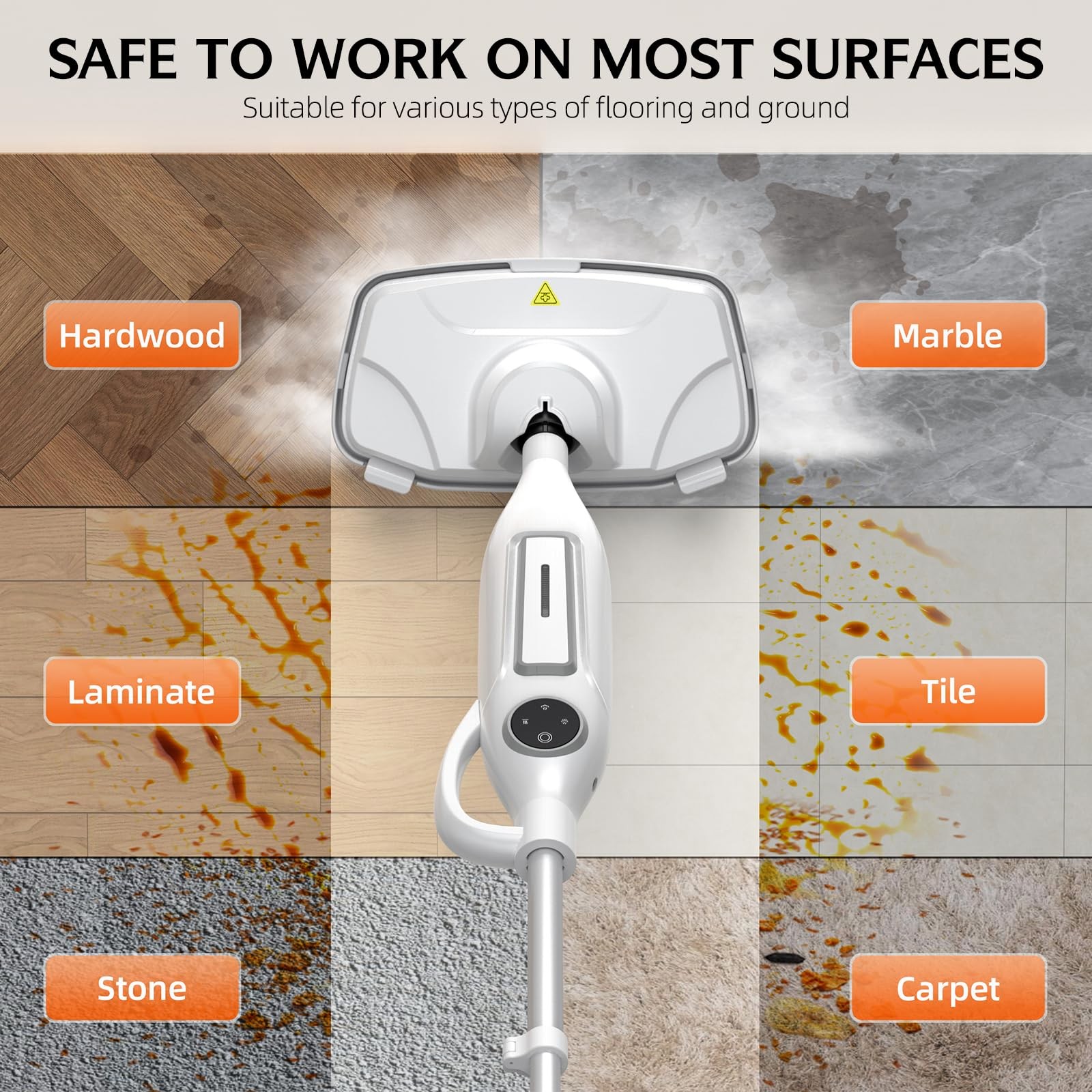 10-in-1 Steam Mop, Powerful Handheld Steam Cleaner for Home with 23FT Cord, R…
