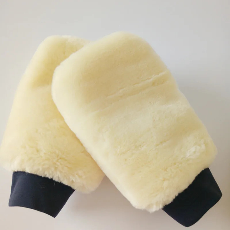 1/5Pcs Double-Sided Plush Car Wash Gloves Soft Thickened Imitation Wool Wiping C