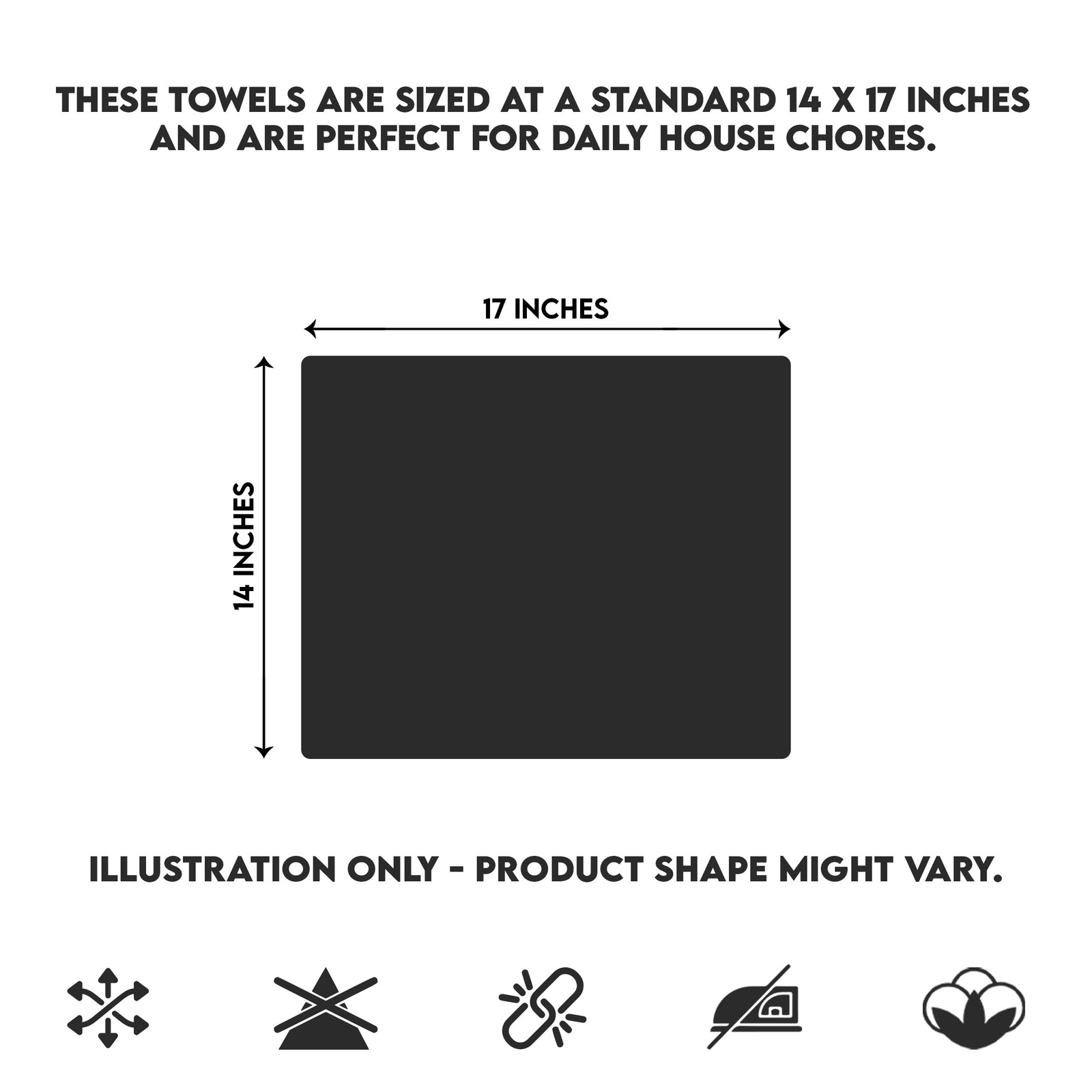 Terry Bar Mop Towels – 60 Pack (14″x17″) White Cotton Terry Cloths, Super Abs…