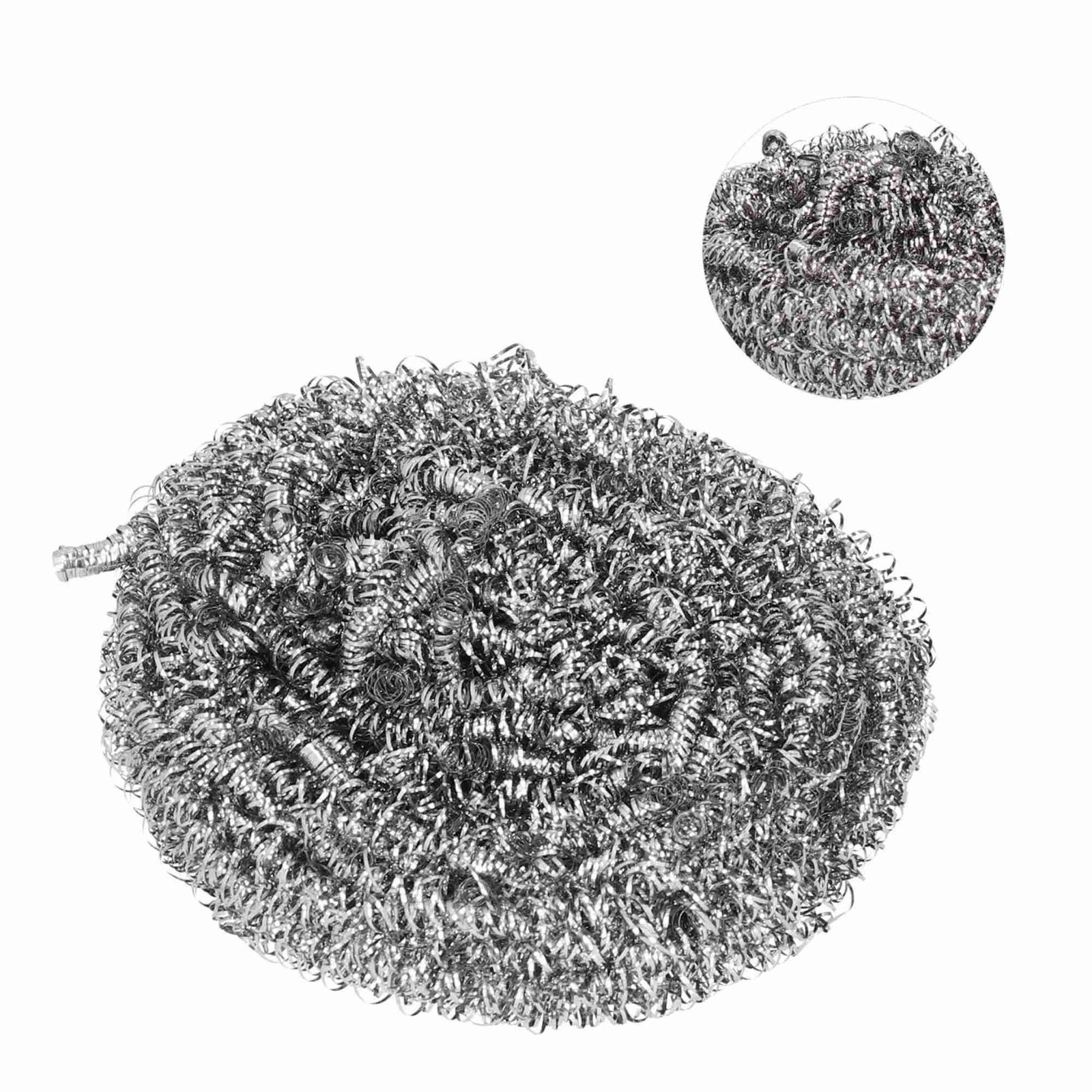 Silver Large Stainless Steel Scrubber Balls: 3 Pack