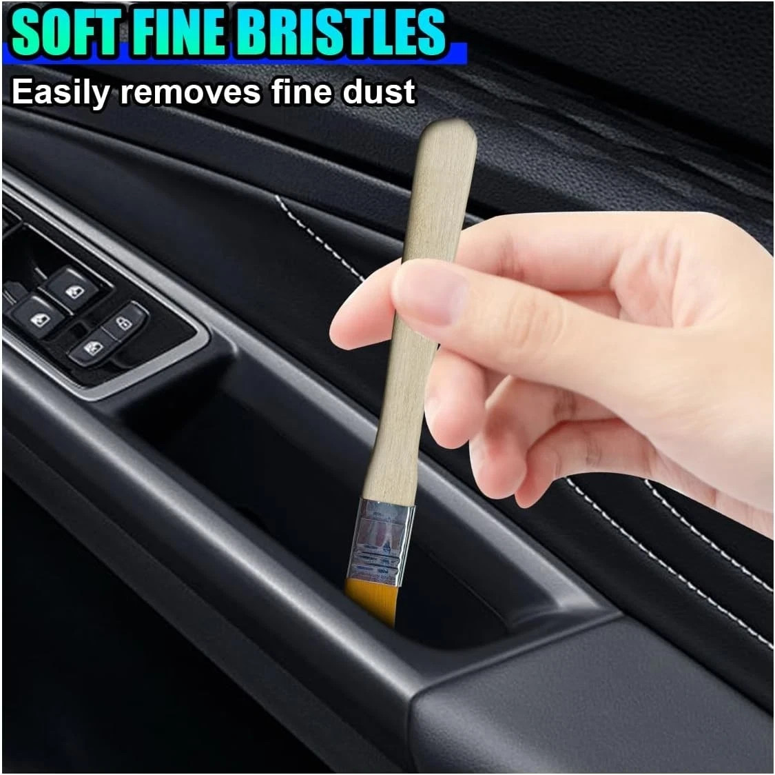 10PCS Car Detailing Brush Kit, Nylon Anti-Static Car Interior Cleaning Tools, Po