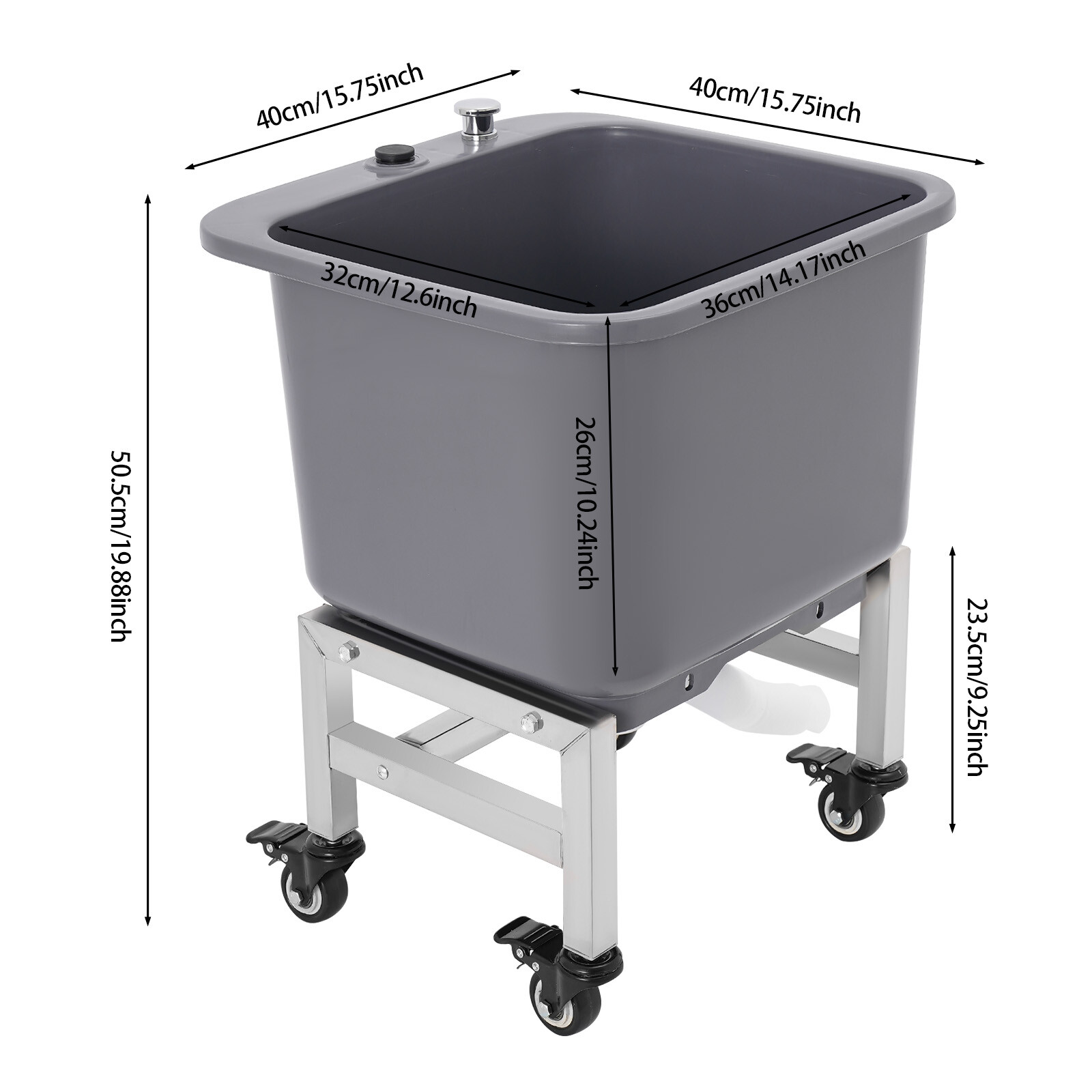 Portable Floor Freestanding Utility Mop Sink Large Capacity Mop Bucket 9.92lbs