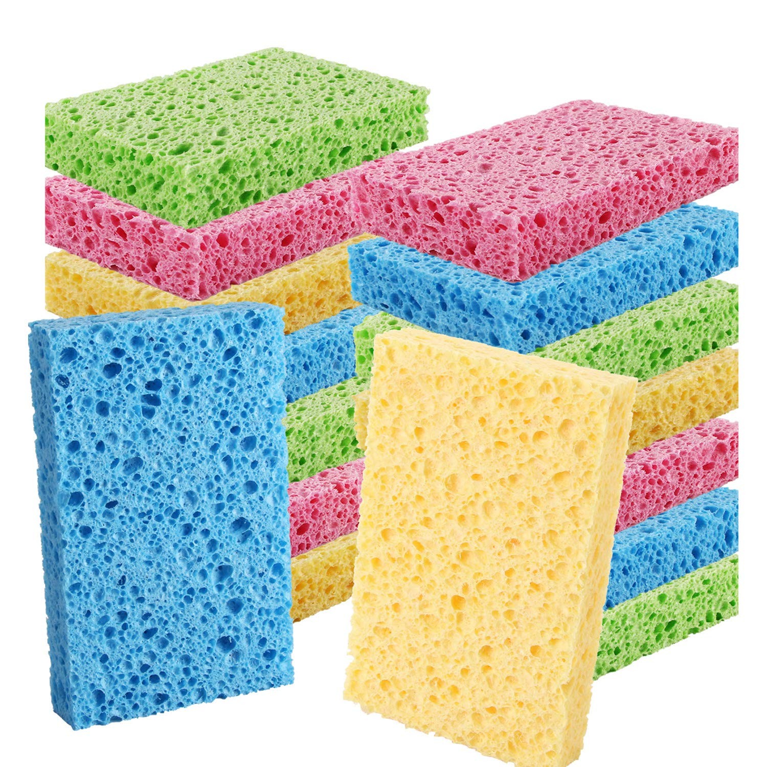 Eco Sponge,16Pack Natural,Kitchen Cleaning Sponge, Multicolor
