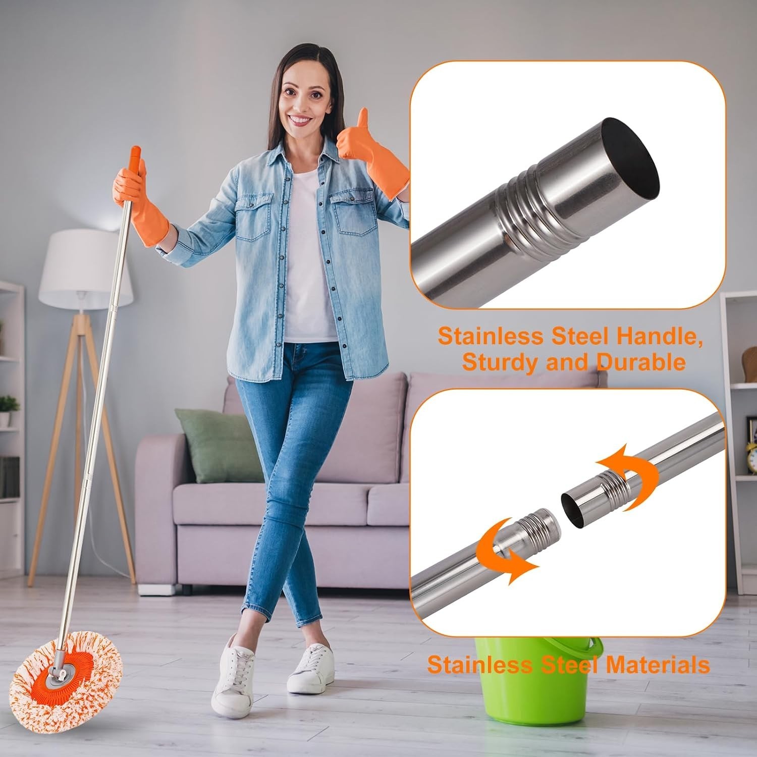 Wall Mop, Primium 68” Wall Cleaner, High-Quality Baseboard Cleaner, Professio…