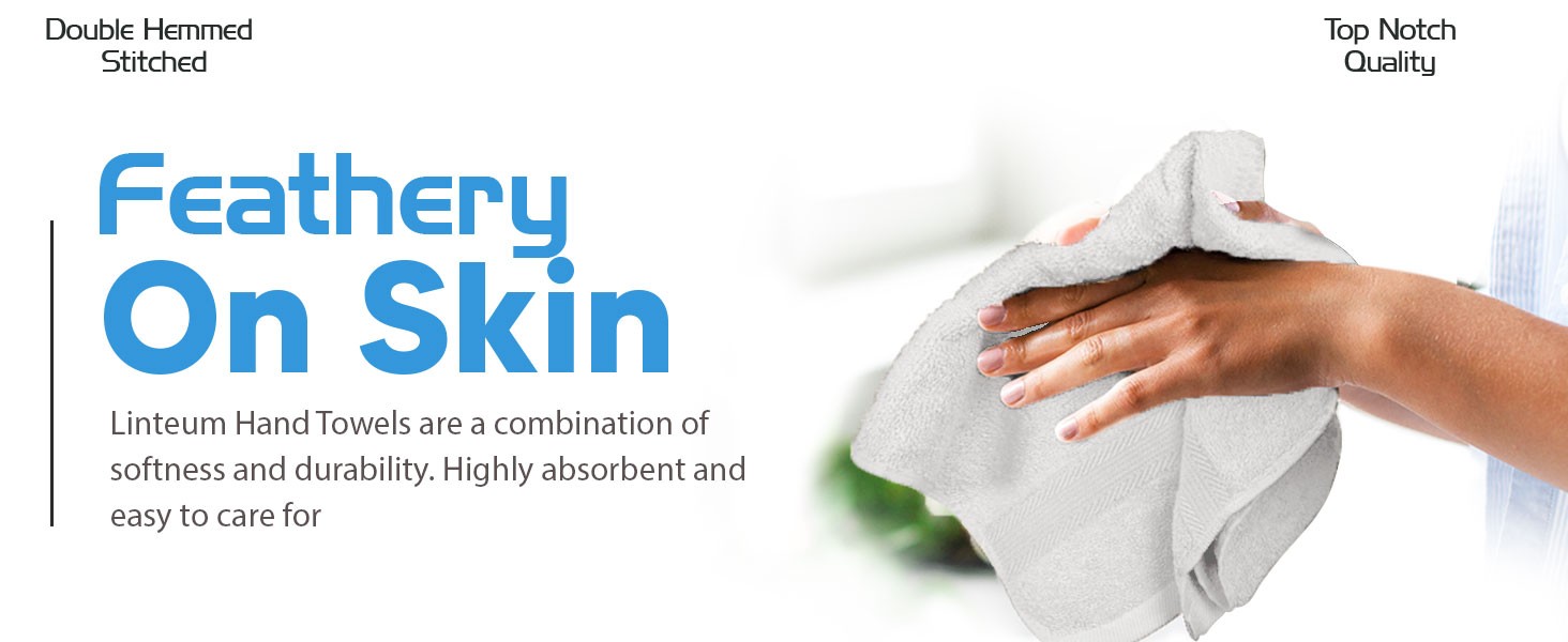Premium 16×27 Inch White Hand Towel – 100% Cotton Zero Twist Towels | Absorbent,