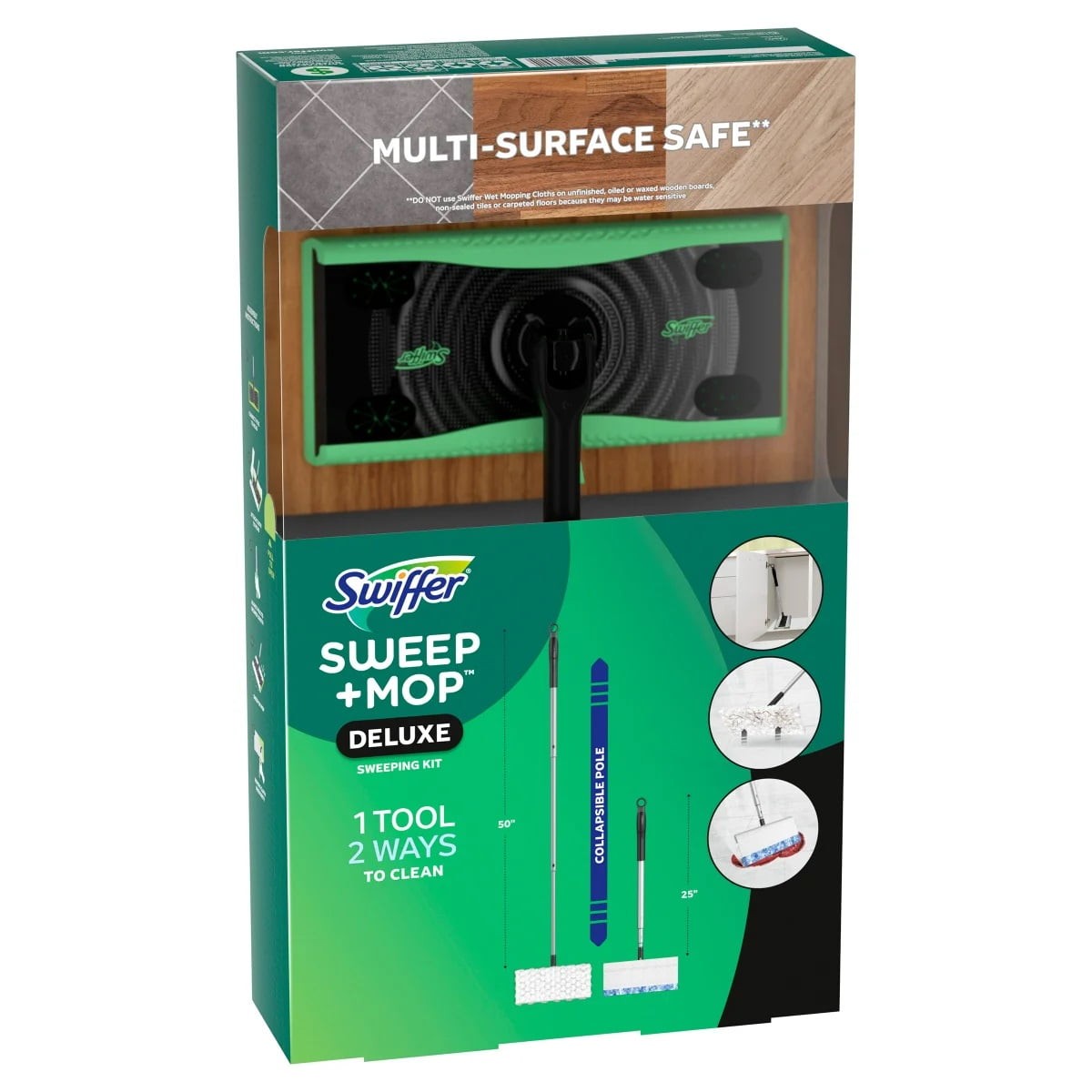 Swiffer, Sweep + Mop Deluxe Sweeping Kit | 1 Sweeper + 30 Refills