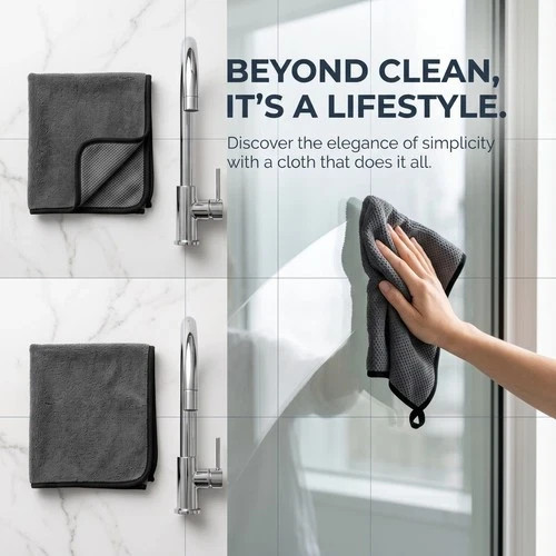 5 Pack Genie Magic Cloth Multi-Purpose Reusable Cleaning Towels Home & Car Use