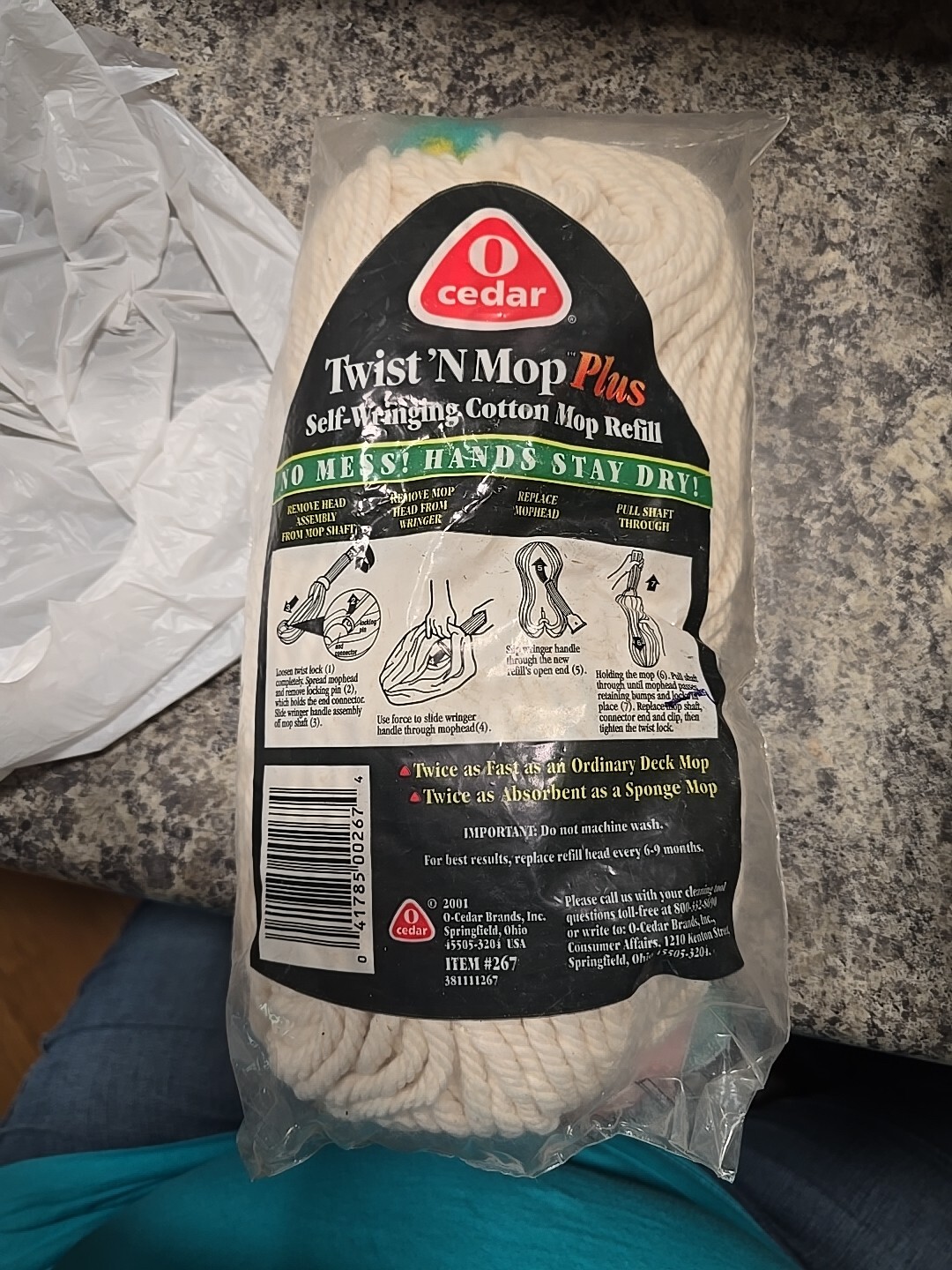 O Cedar Twist N Mop plus Refill Replacement Cotton Twist Mop New Sealed White