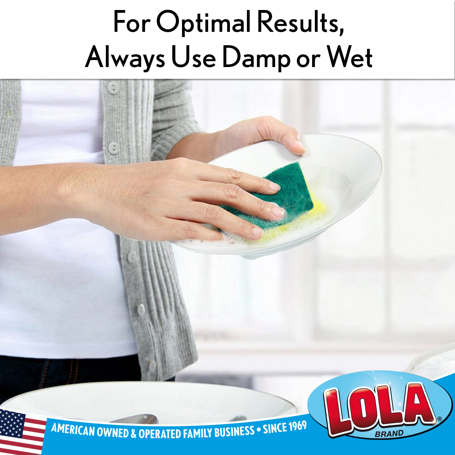 Cellulose Sponge & Scourer 6 Pk – Heavy Duty Dual Purpose Super Absorbent LOLA