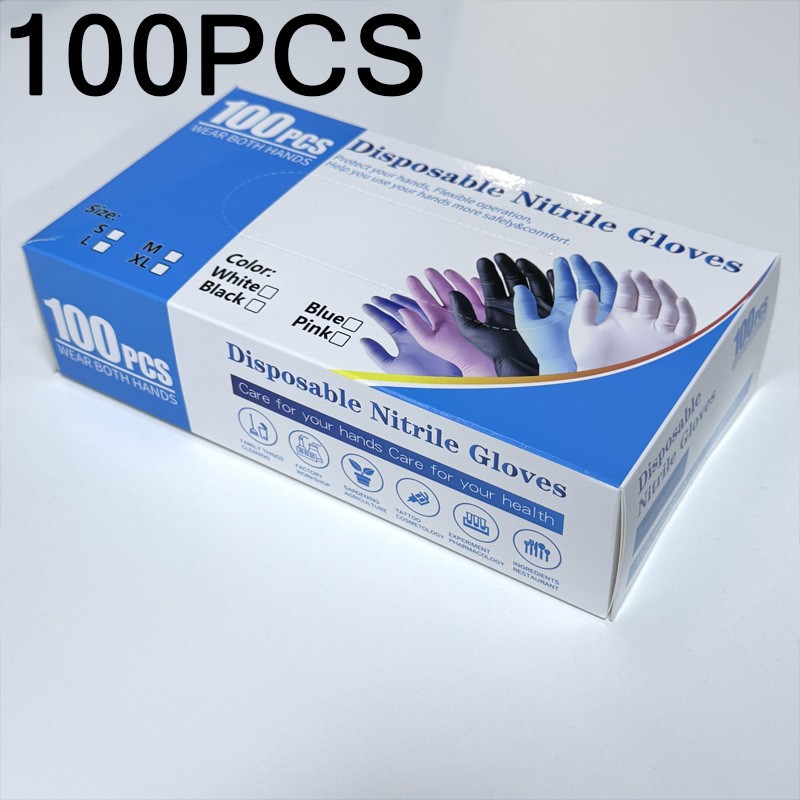 100 PCS Nitrile Kitchen Gloves, Size M, Durable & Puncture Resistant. 21x11cm,