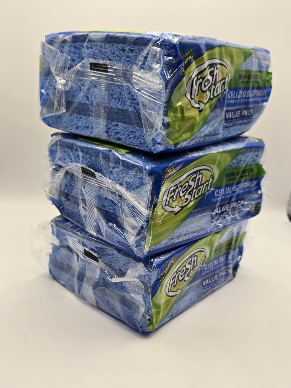 Fresh Start Non-Scratch Cellulose Sponge Scrubbies -6 Count – 3 Packs (18 total)