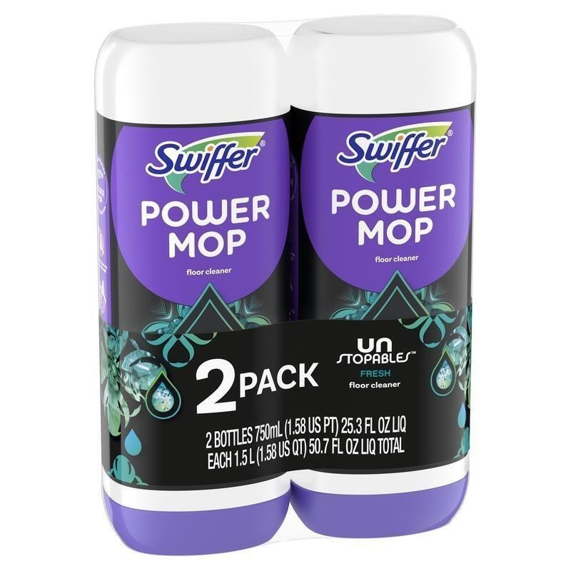 Power Mop Floor Cleaner Solution Fresh Scent 25.3 fl oz 2 Pack Unstopables New