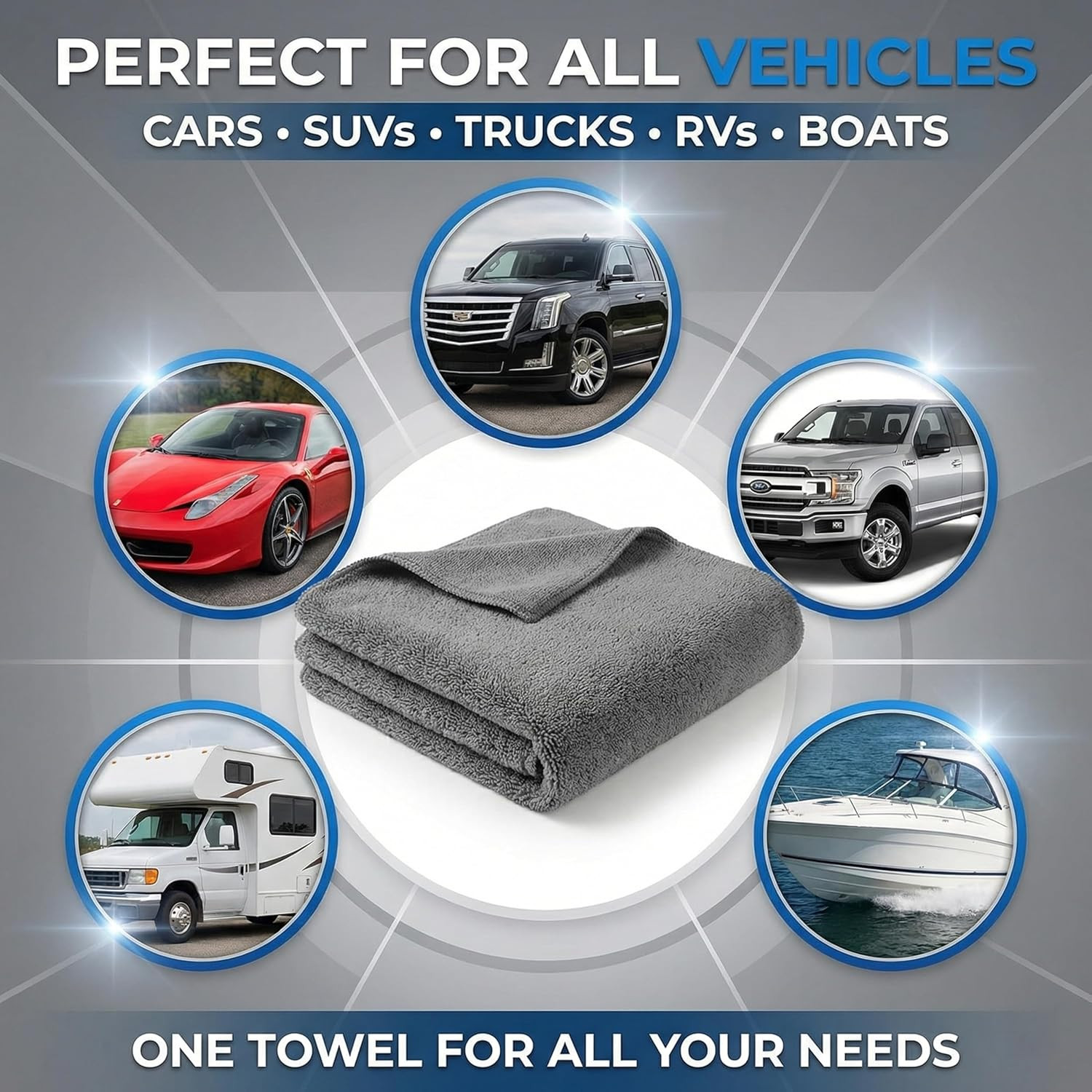 2 Pack Professional Large Microfiber Car Drying Towels (31″ X 24″), Scratch Free