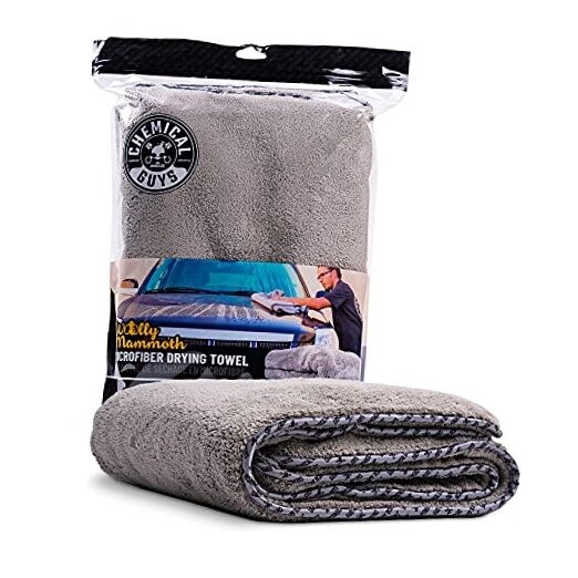 Woolly Mammoth Large Microfiber Drying Towel – 36 x 25 Inch Ultra 1 Pack Gray