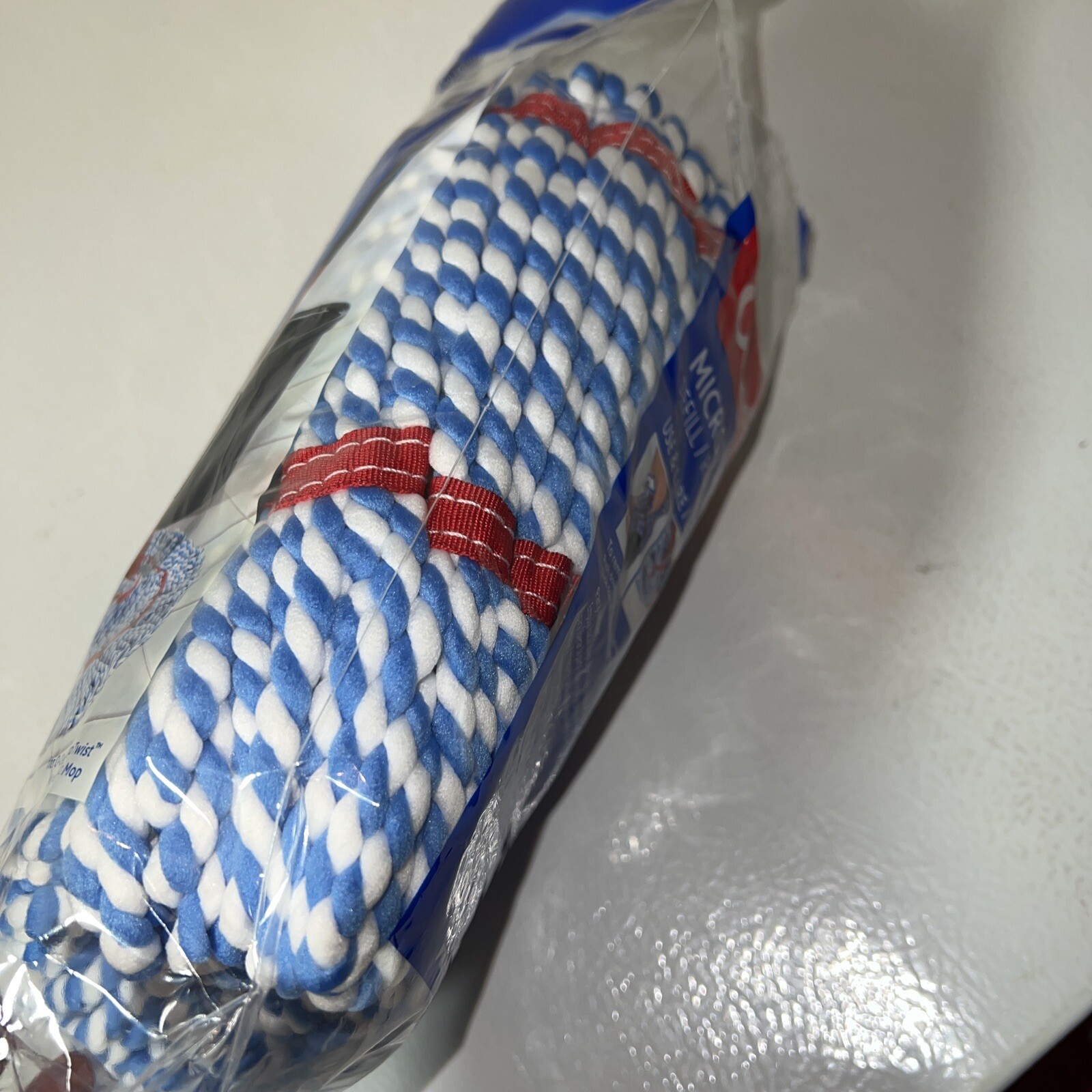 O-Cedar Microtwist Mop Refill NEW Opened Package Red Blue and White