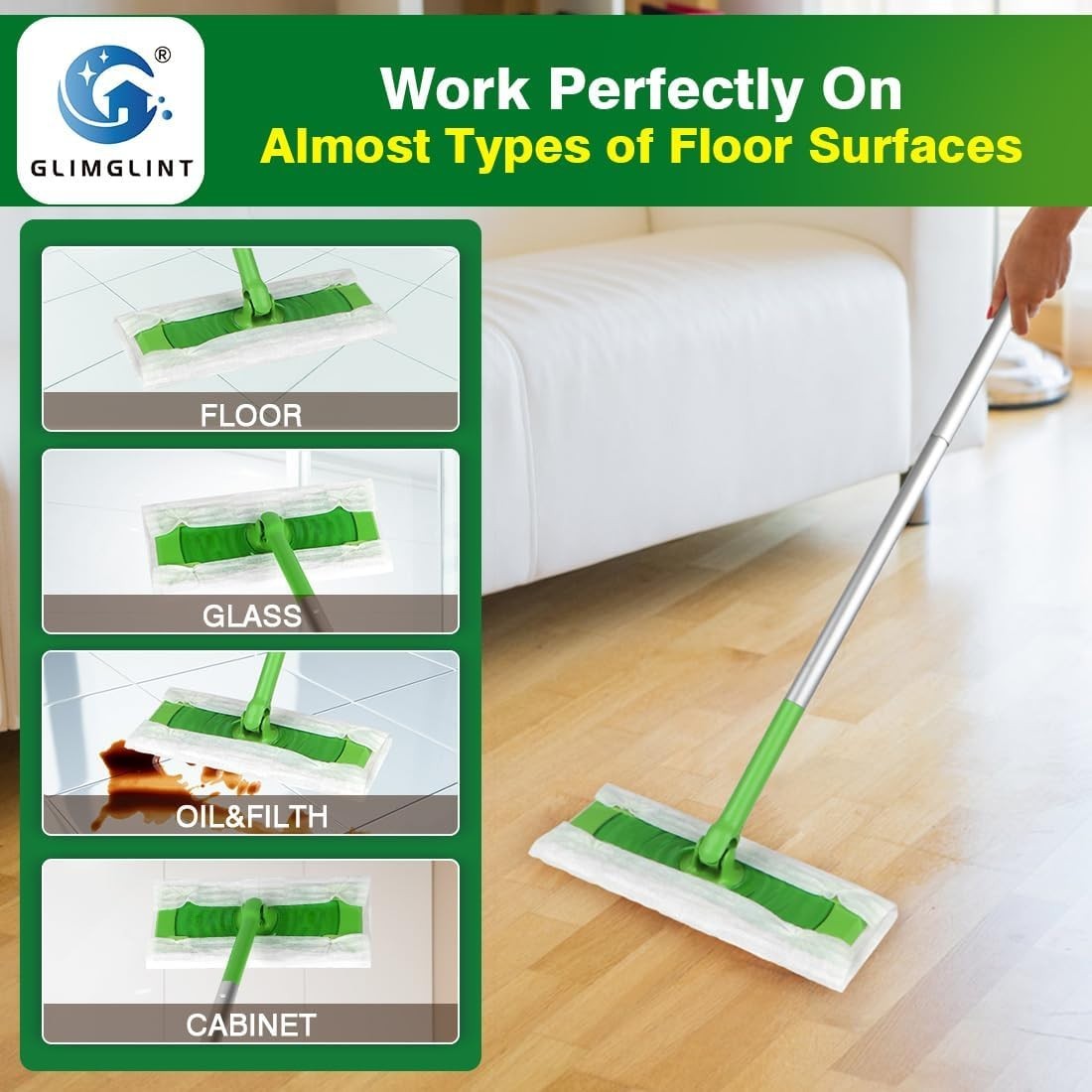 Dry Sweeping Cloths Pads Compatible with Swiffer Sweeper- Disposable Duster Refi