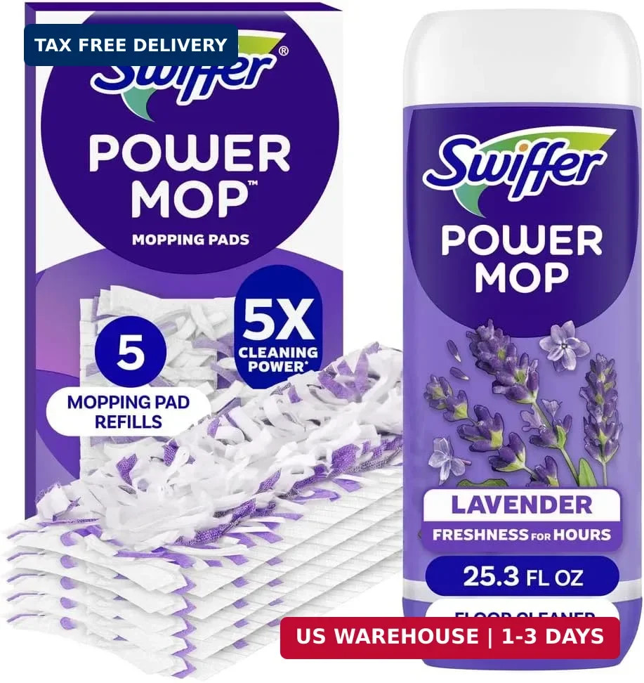 Swiffer Power Mop Refill Pack, Floor Cleaner for Mopping Tile, Vinyl, Laminate,