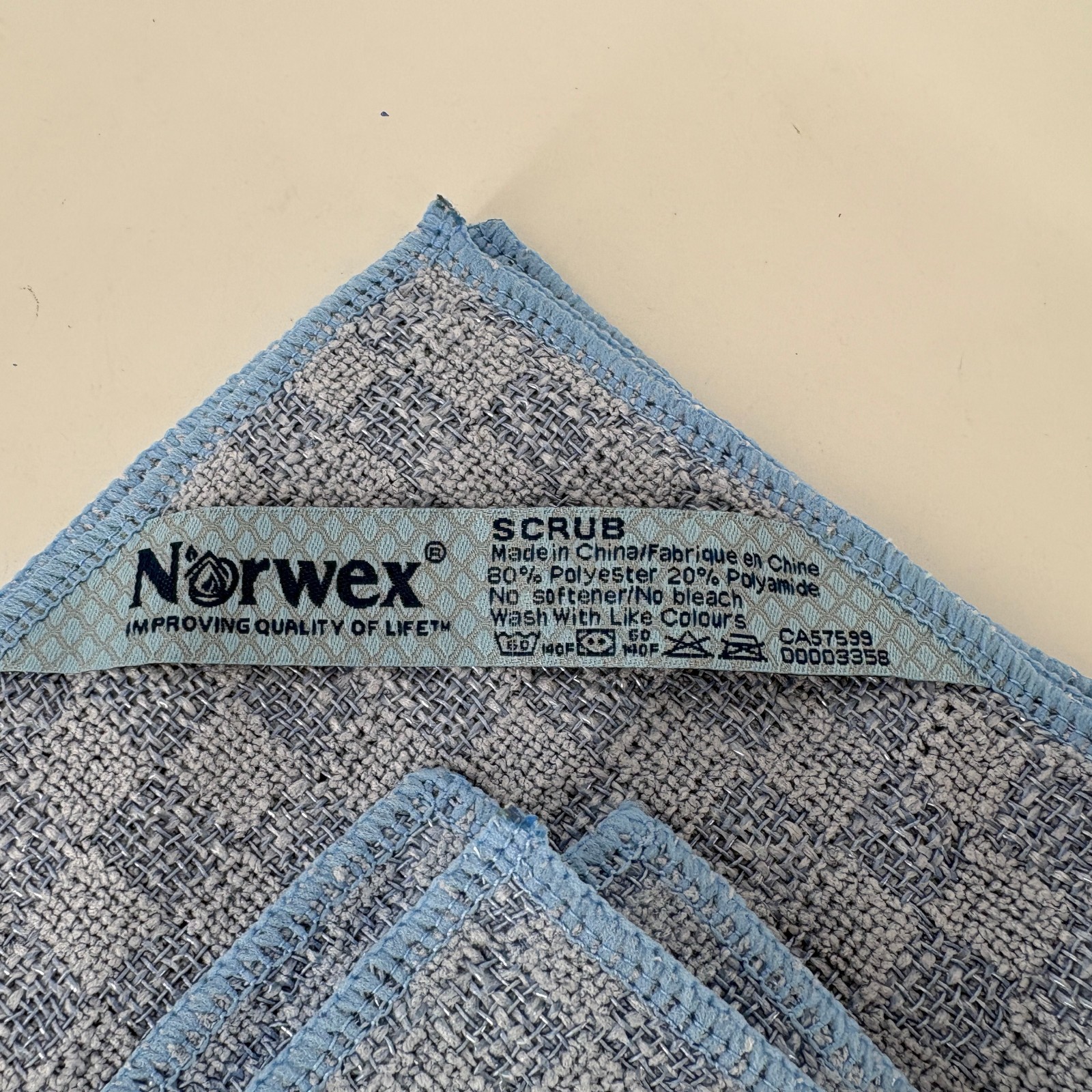 Norwex Kitchen Scrub Cloth 14″x14″ Blue Microfiber Cloth Lot of 2 NEW