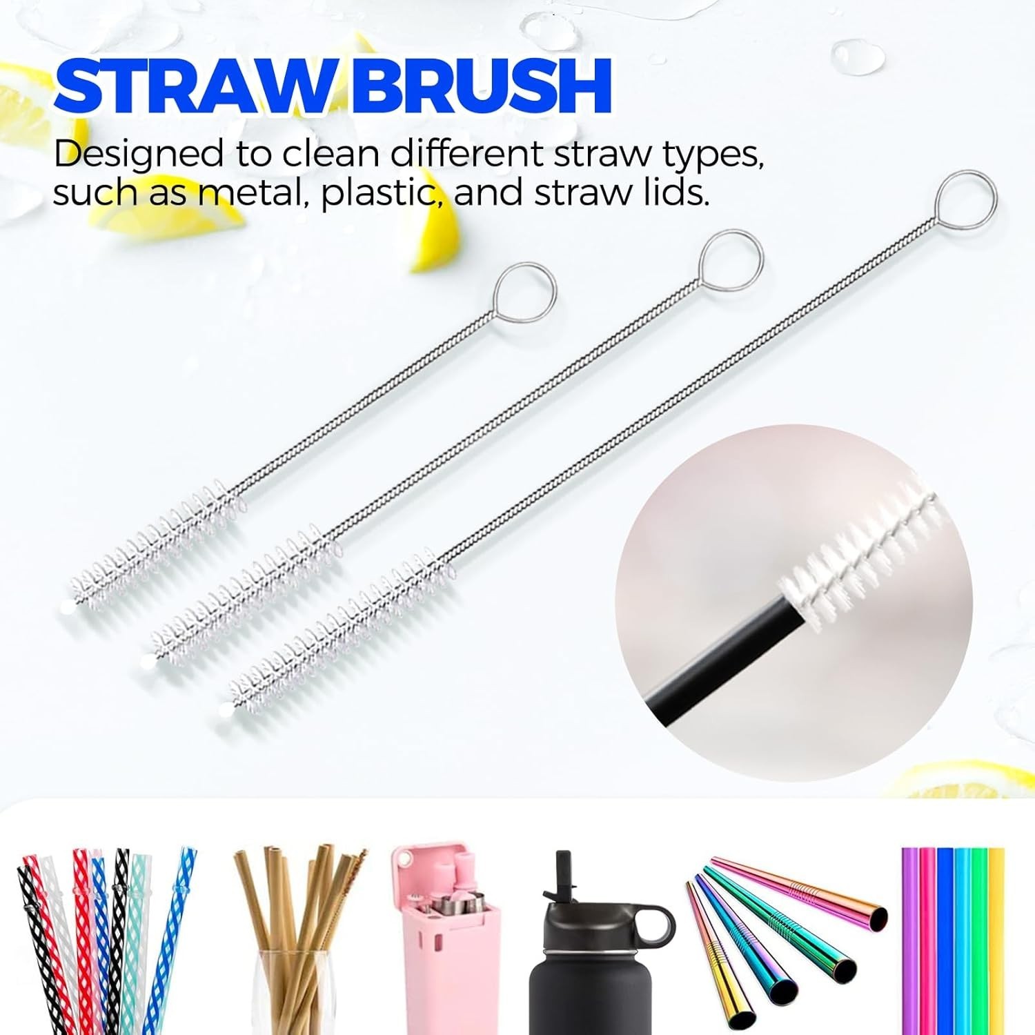 6 Pack Dish Brush Set with Bottle Brush, Dish Scrub Brush, Pan Brush and 3 St…