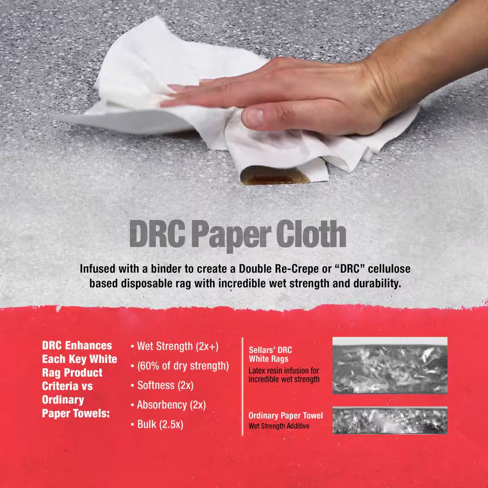 NEW 200-Count Natural Fiber White Painter’s Rags Lint-Free & Highly Absorbent