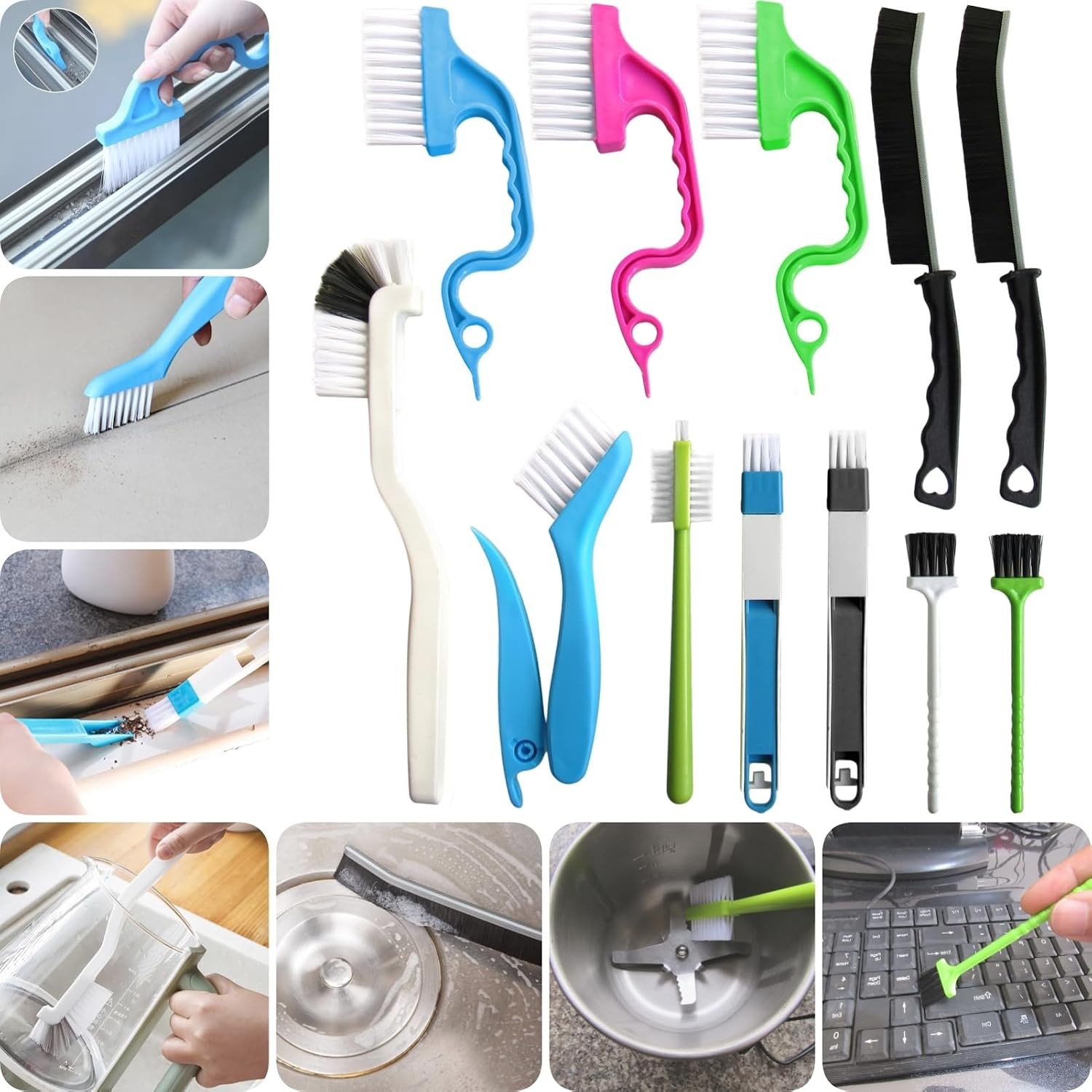 12Pcs Small Cleaning Brush, Crevice Gap Cleaning Brush,Door Window Track Groove