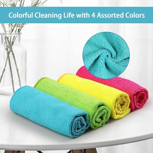 Pack of 12 Multicolor Microfiber Cloths 210GSM – 11.5″x11.5″