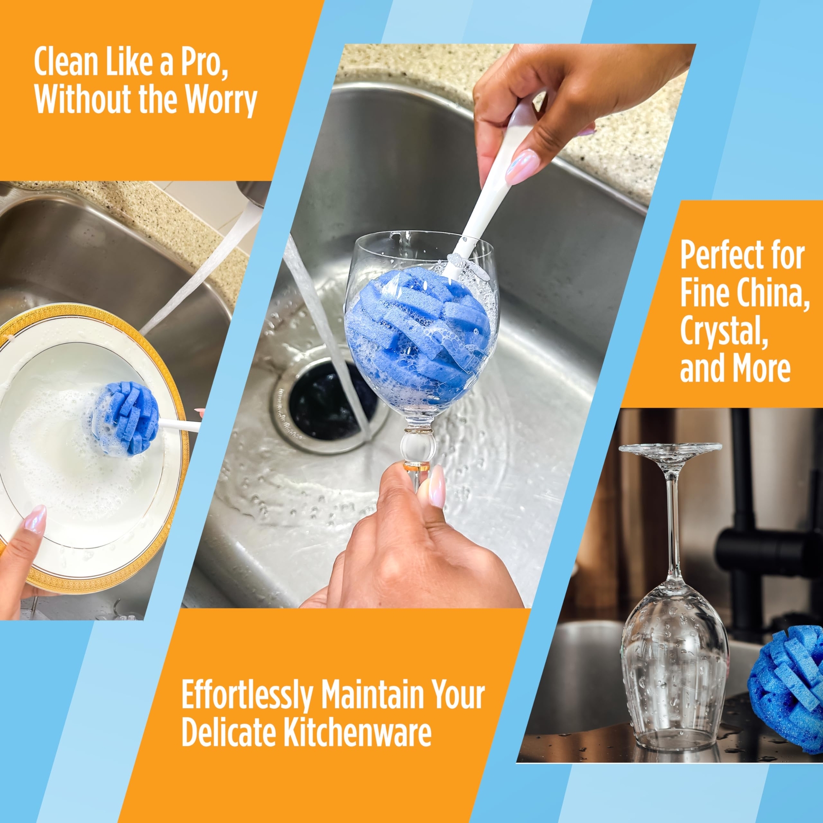 Dish Wand China Durable Foam Sponge Petals Brush And Clean Dishes Pots Bottles &