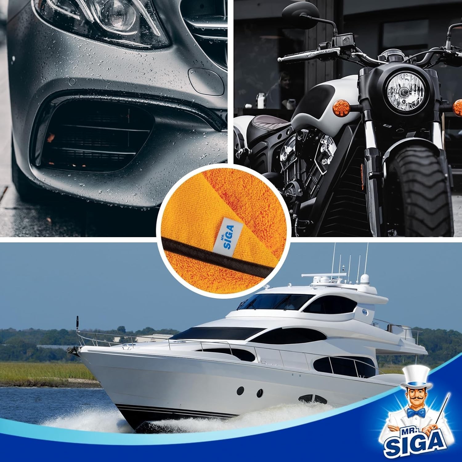 Professional Microfiber Towels for Cars, Dual-Sided Car Washing and Detailin…