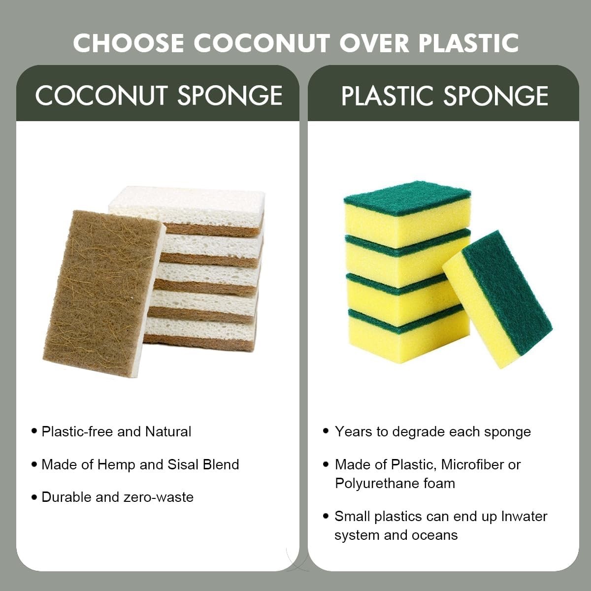 CELOX 12 Pack Coconut Fiber Biodegradable Sponges, Non Scratch Kitchen Cleani…