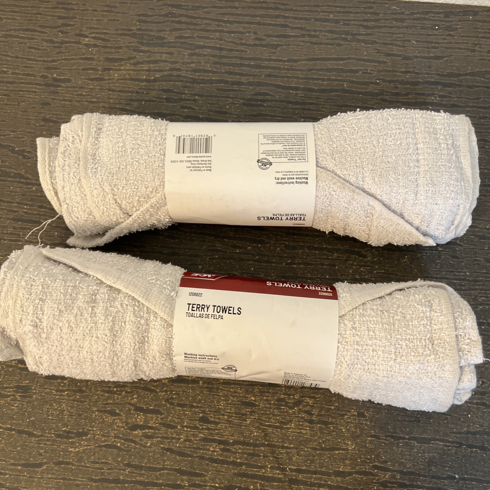 Ace 12 COTTON TERRY CLOTH CLEANING TOWELS /BAR TOWELS/ RAGS 14 X 17 NEW