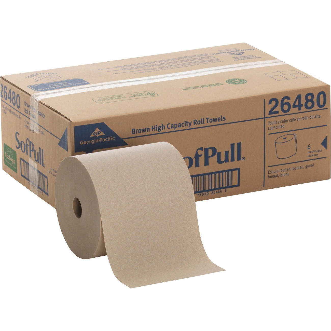 Georgia Pacific GEP26480 Sofpull Hardwound Roll Towel 1 Ply Brown 1000ft