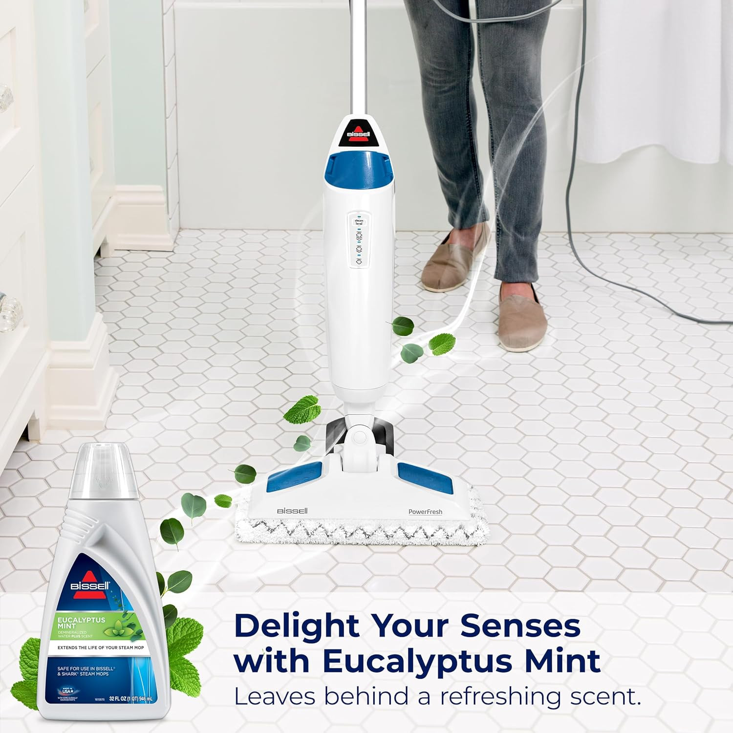EUCALYPTUS MINT DEMINERALIZED STEAM MOP WATER, 32 Ounces, 1392, WHITE