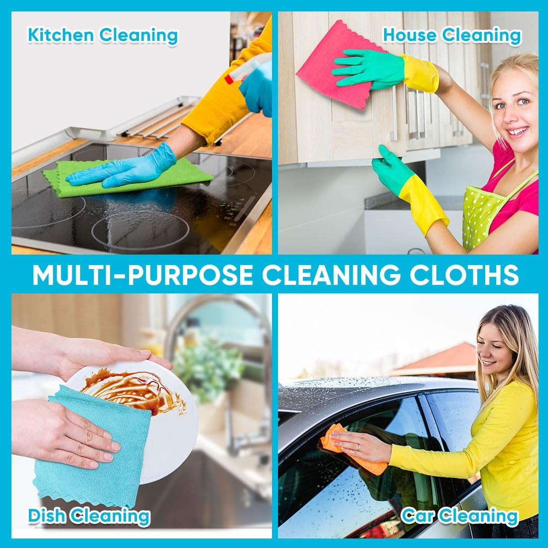 Orighty Microfiber Cleaning Cloths,50 Pack 50 Pack, Multicolor