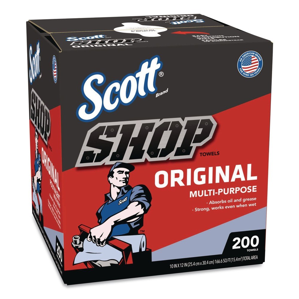 Scott 75190BX 9″ x 12″ 1-Ply Shop Towels Original – Unscented/Blue (200/Box) New