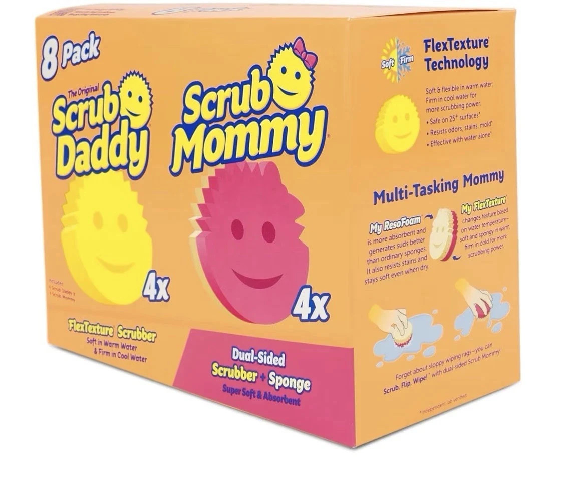 Original 8 -Pack-Scrub Daddy & Scrub Mommy – Kitchen Sponges – Dish Scratch Free