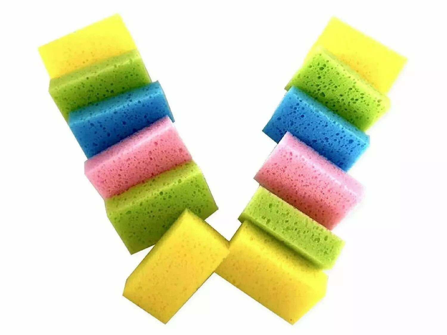 12 Pieces Per Pack Shining Multi-Use Cleaning Sponge Kitchen 4.5″x 2.5″ Bundle