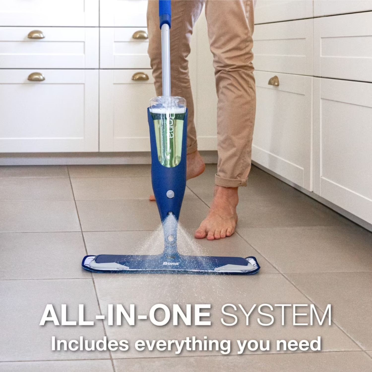 Bona Premium Stone Tile Laminate Floor Spray Mop with Cleaning Pad